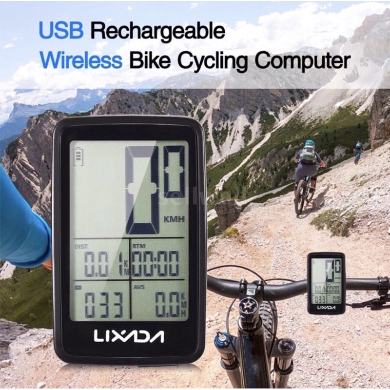 Speedometer Lixada Wireless Usb Rechargeable Barfly Include Baterai