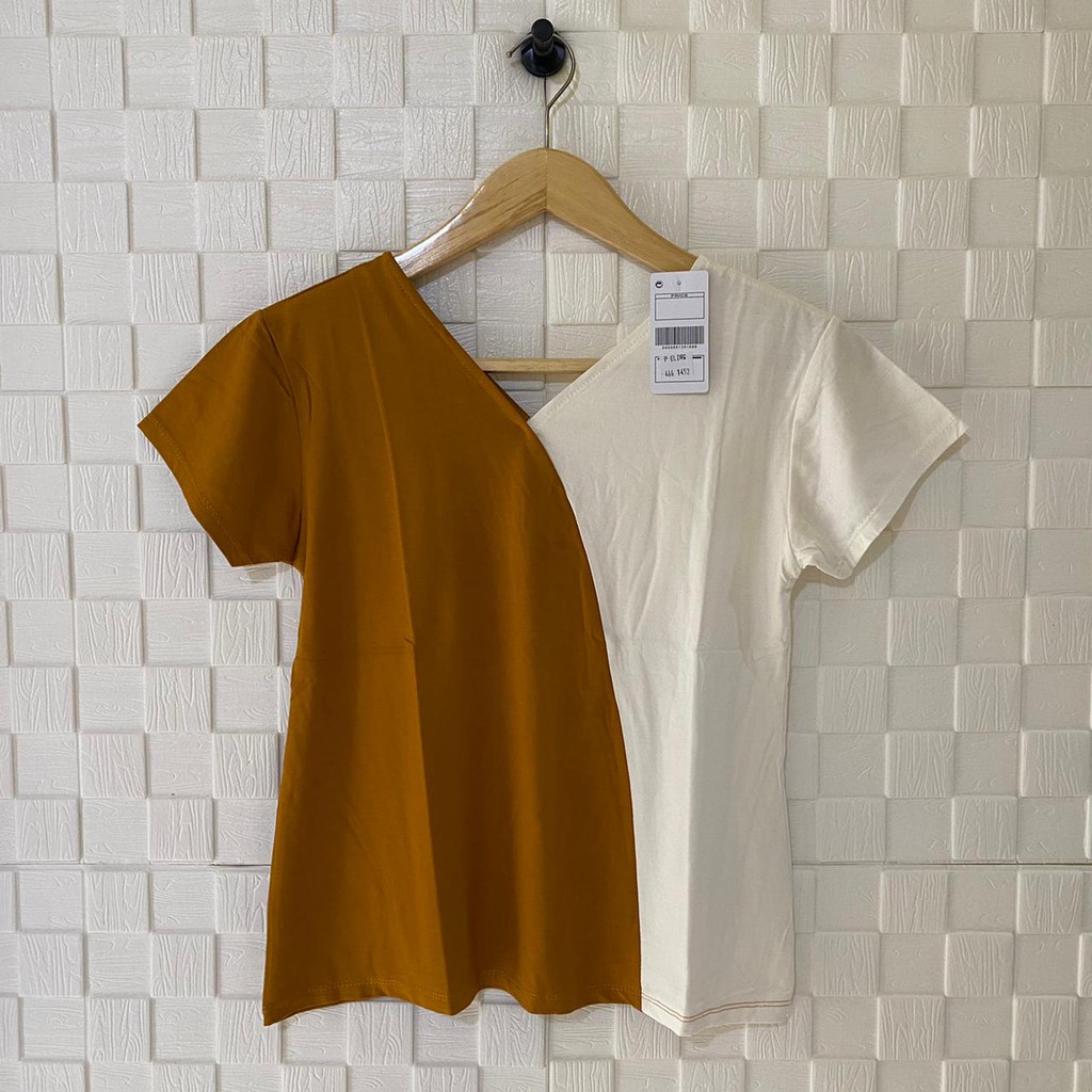 atasan kombinasi wanita terbaru/kaos wanita/pakaian wanita/atasan murah/kaos murah/atasan/kaos/shabhira16-PUTIH MUSTARD