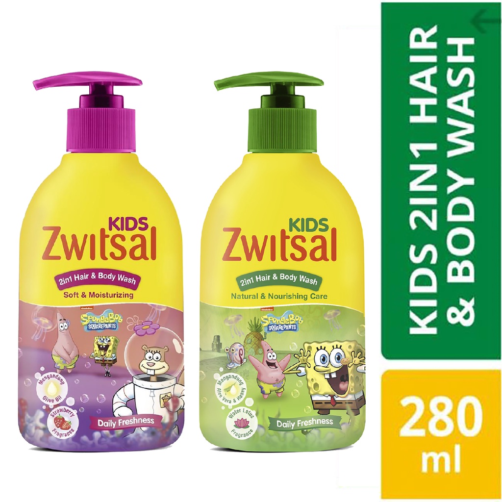 Zwitsal Kids 2 In 1 Hair & Body Wash Soft And Moisturizing 280 ml / Zwitsal Kids 2 In 1 Hair & Body 