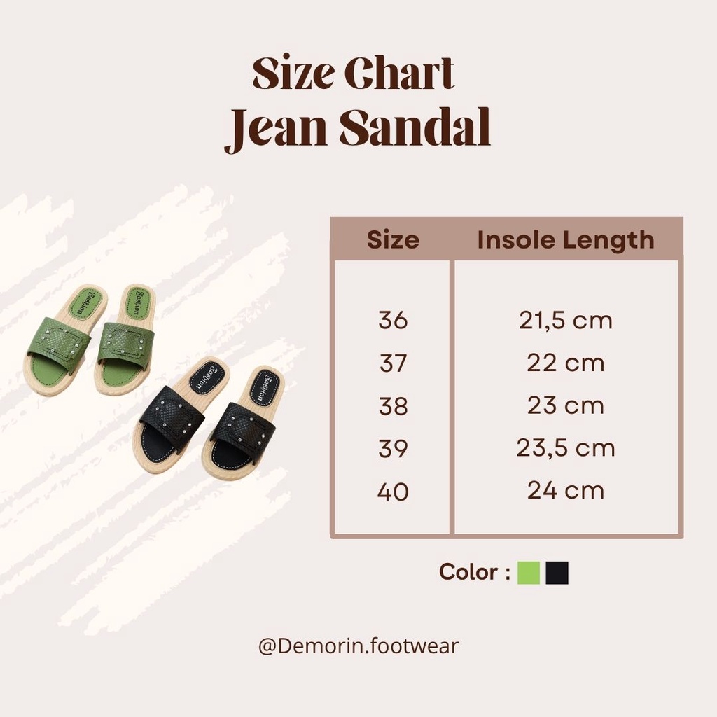 Jean Sandal Selop Wanita Slip On Teplek - Demorin Shoes Sendal Karet