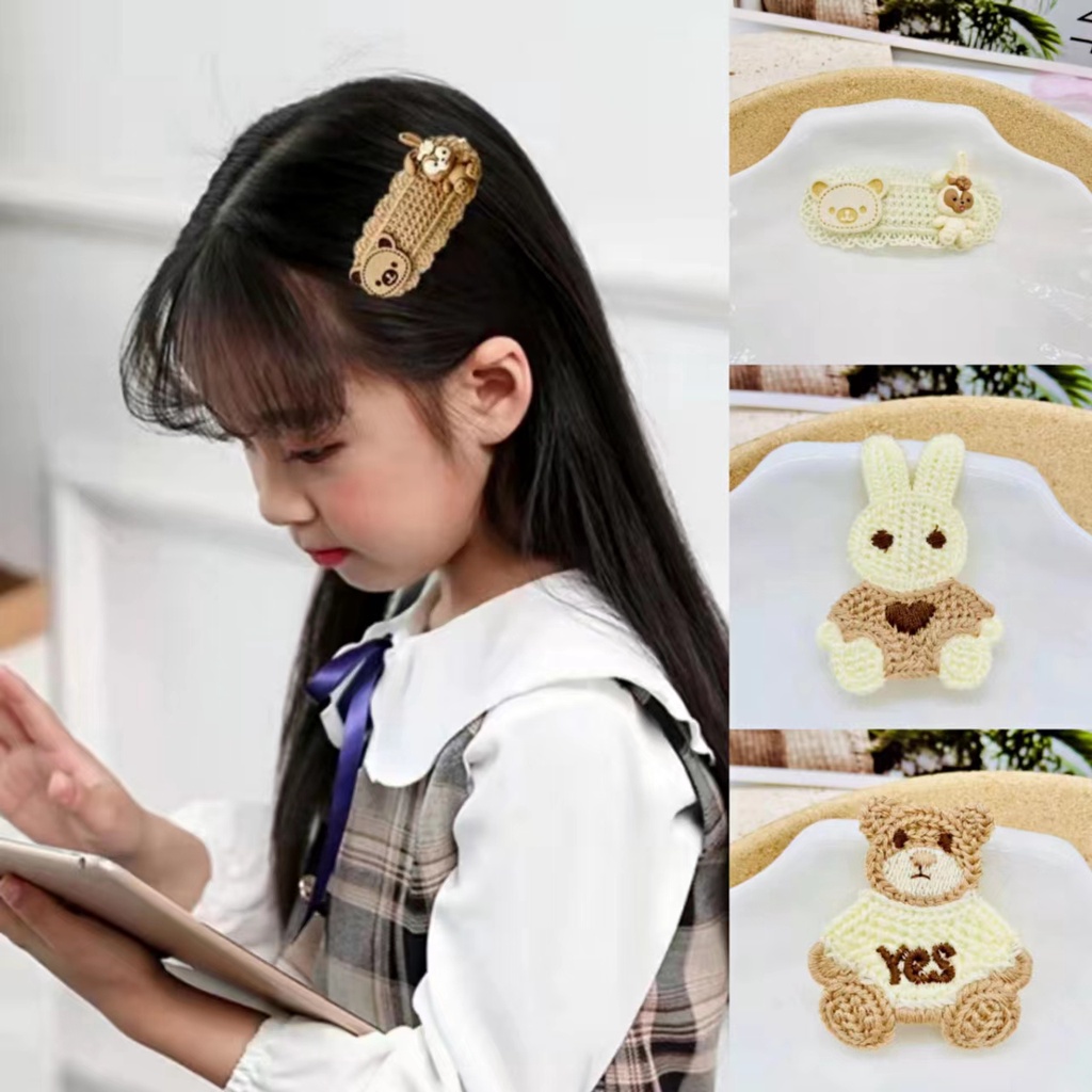 Hairpin Rambut Bear Wool Cute Korean - Jepit Rambut Fashion Import