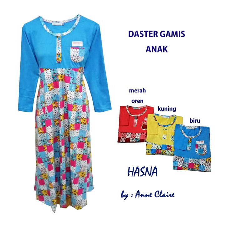 HASNA Gamis Anak Cewek Baju Muslim Dress Murah Anne Claire. TERBAIK