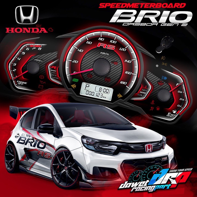 SPEEDOMETER 3D BRIO MODEL RS MERAH Shopee Indonesia