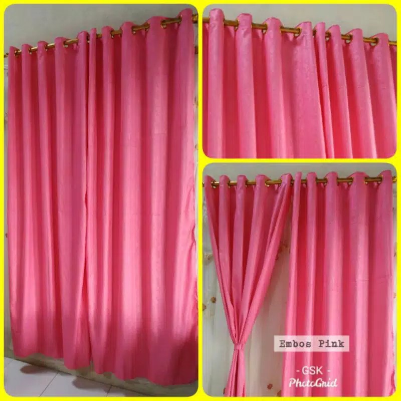 GORDEN HORDENG KORDEN TIRAI JENDELA PINTU EMBOS PINK UK 120X200