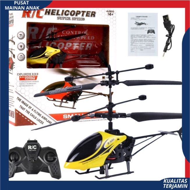 Helikopter Remote Control RC Helicopter Pesawat Terbang  Baterai Cas USB 2channel Terbaru Best Seller