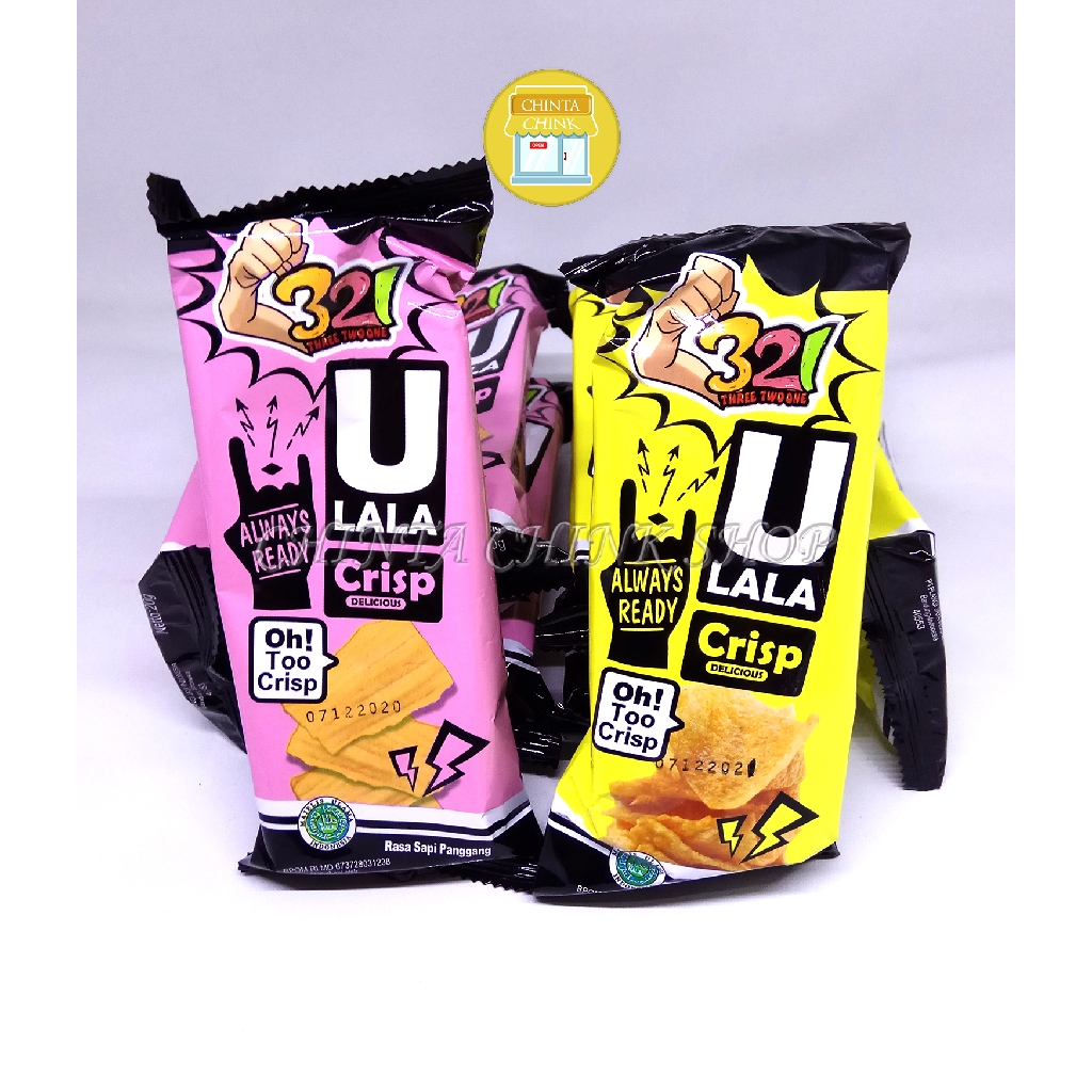 

Snack ULALA Crisp Delicious 321 Rasa Sapi Panggang & Harum Pedas Netto 20g