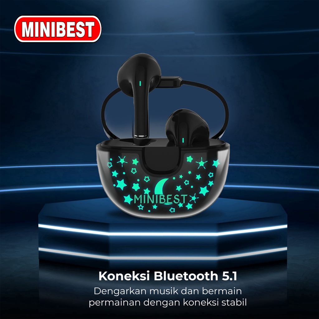 [MB] TWS Pro Gaming Bluetooth Headset Bluetooth 5.1 Cool Lighting Low Latency 40ms Stereo Sound Effect M6