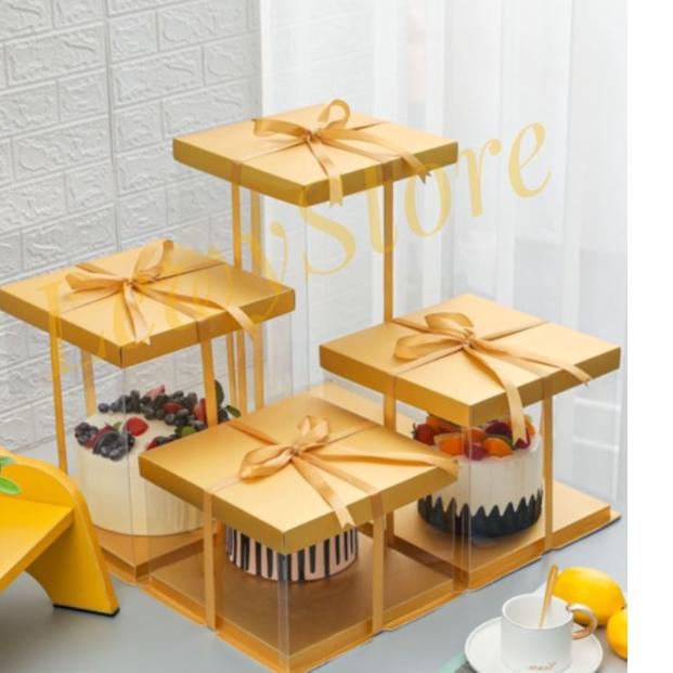 

New Cake Box Mika Dus Kue Kotak Kue Transparant 30x30 cm 4 Warna