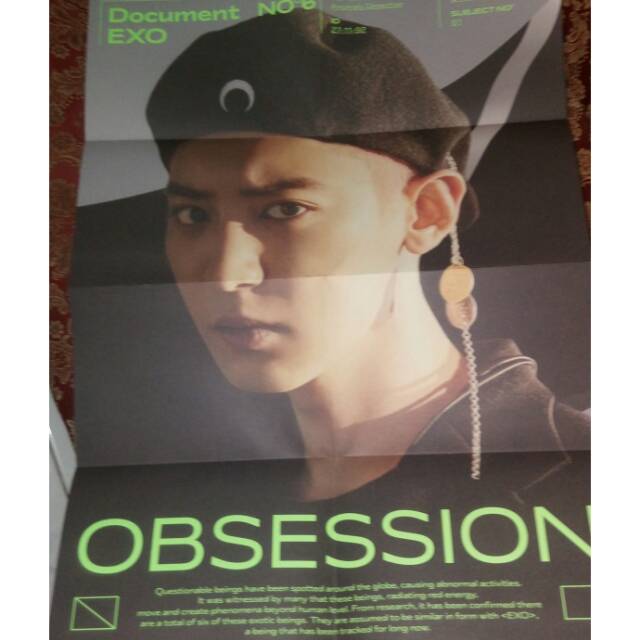 EXO OBSESSION FOLDED POSTER DAN PHOTO SLIDE CHANYEOL