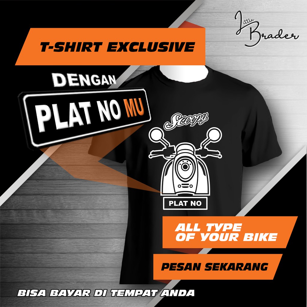 Kaos Motor Honda Scoopy | dengan plat nomor mu sendiri