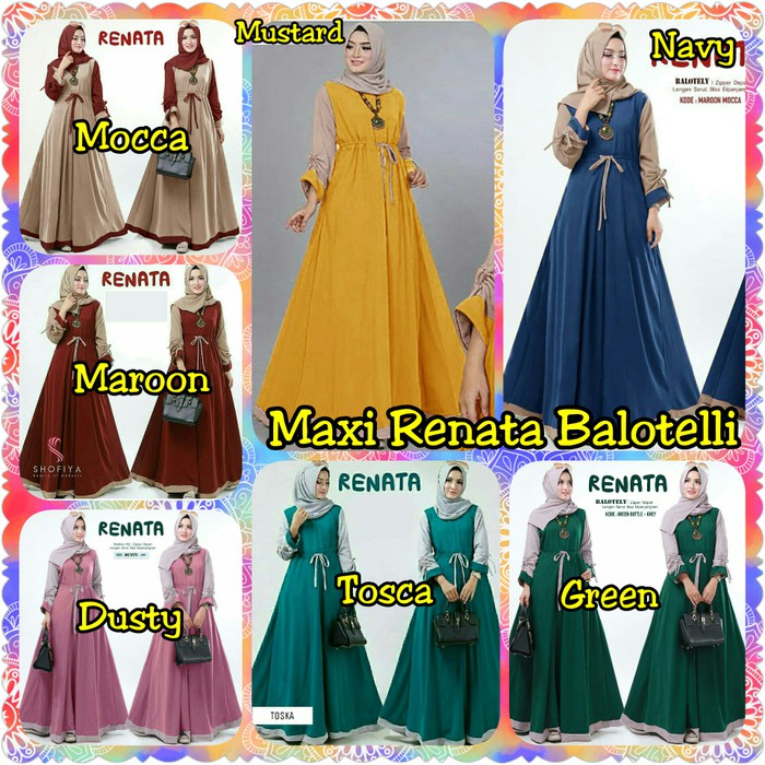 Gamis Remaja Kekinian | Pakaian Muslim Wanita | Jubah Wanita Terbaru Maxi Renata Balotelli 84NPA