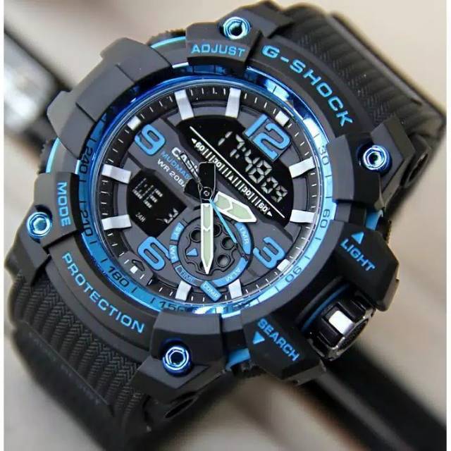 JAM TANGAN PRIA CASIO G-SHOCK DUAL TIME GG1000 GG-1000 GK001 FREE BOX BATERAI - LIST BIRU