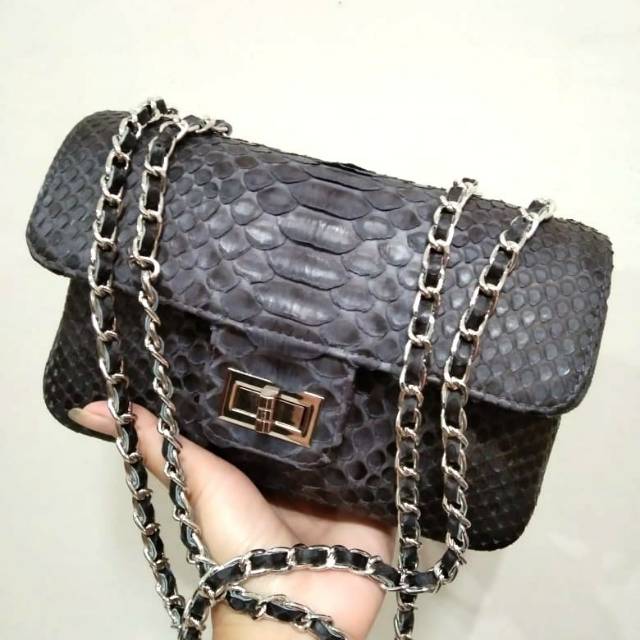 TAS KULIT ULAR ASLI TAS SELEMPANG TAS WANITA