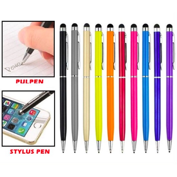 Stylus Pen 2 in 1 Pulpen Pena untuk HP Touch Screen Android ipad Smartphone Tinta Kertas Pena  HP Layar Sentuh