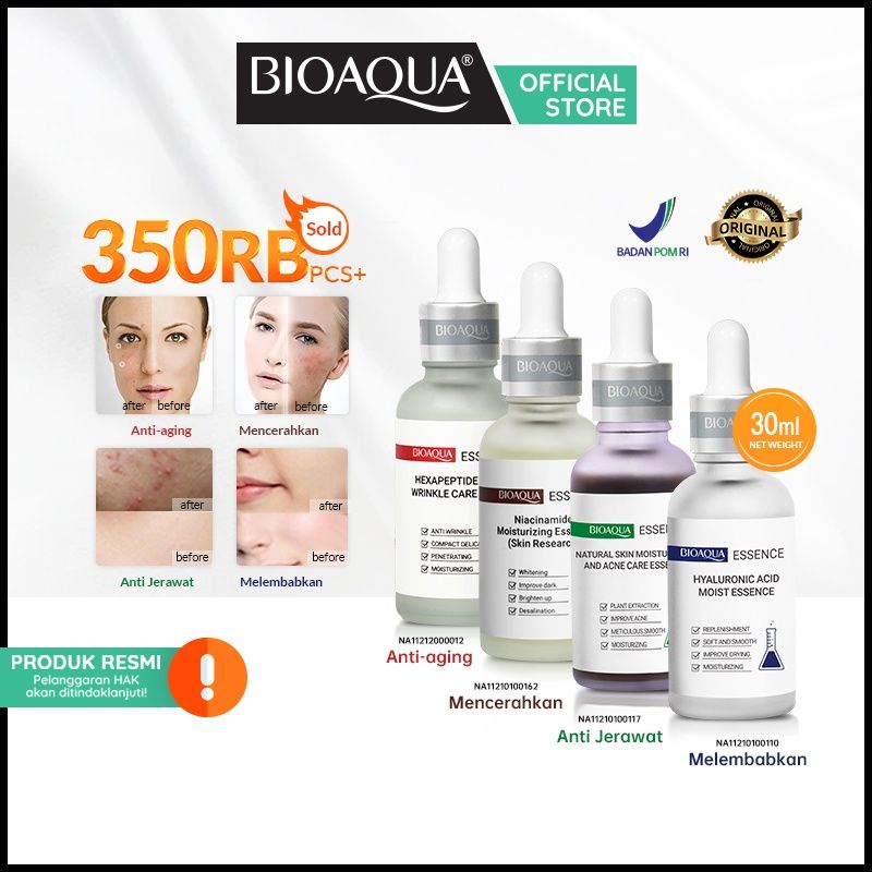 【BPOM】BIOAQUA Serum Moisturizing Essence 30ml Niacinamide/Hyaluronic Acid/Acne Care