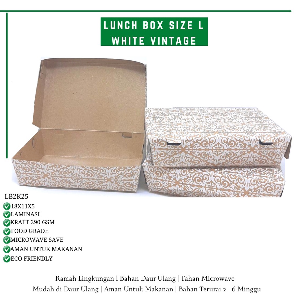 Paper Lunch Box Large Lunch Box Large (LB2K25-18X11X5 Cm)