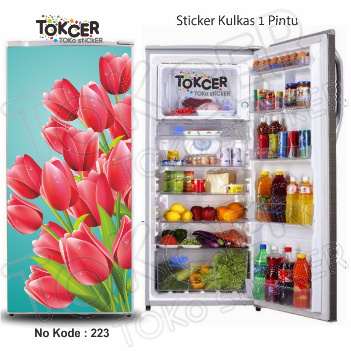 Stiker Kulkas 1 dan 2 Pintu Bunga Tulip