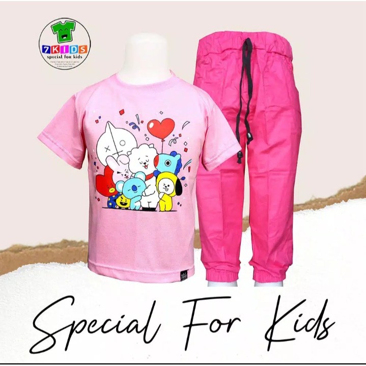 Setelan BT21 Anak cewek 3-12 th Setelan BT21 Remaja Setelan BTS 7kids