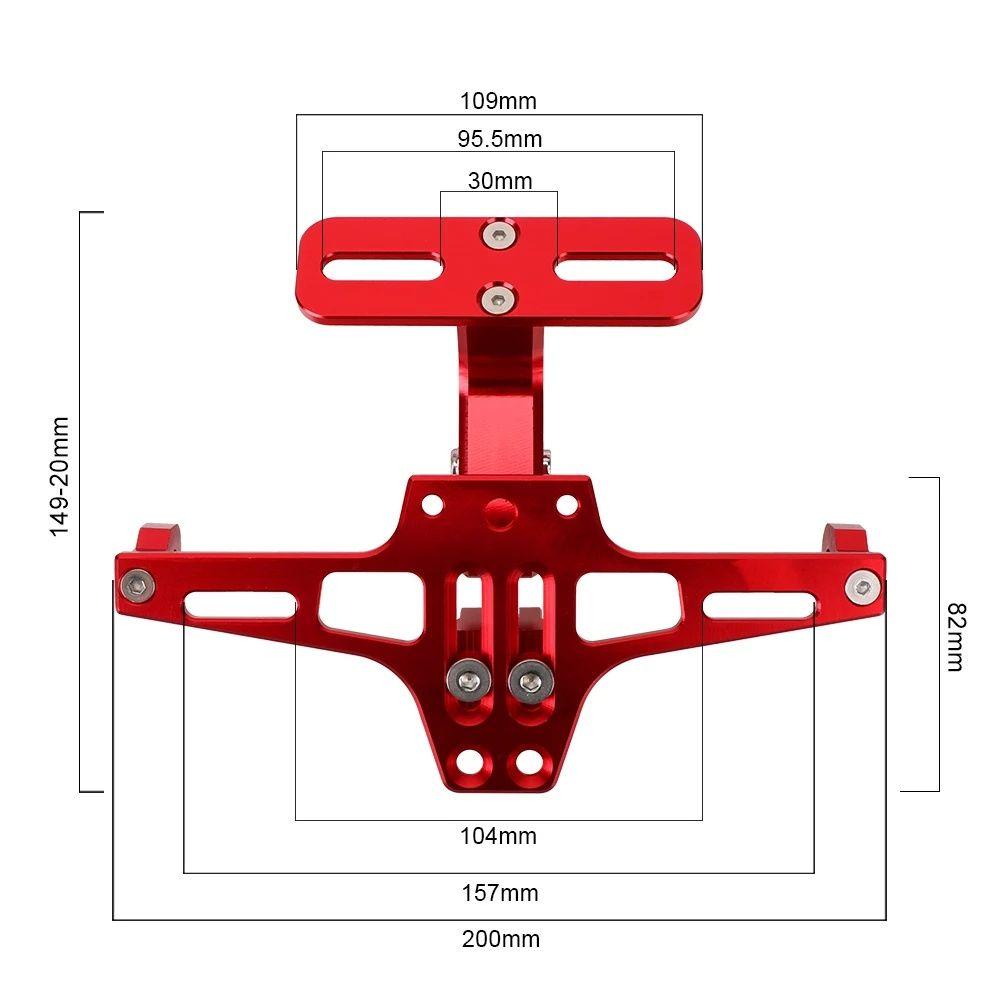 Rebuy Braket Plat Nomor CNC Aluminium Dapat Disesuaikan Dengan Lampu LED Aksesoris Eksterior Braket Lampu Ekor Bagian Motor Dudukan Rangka Lampu