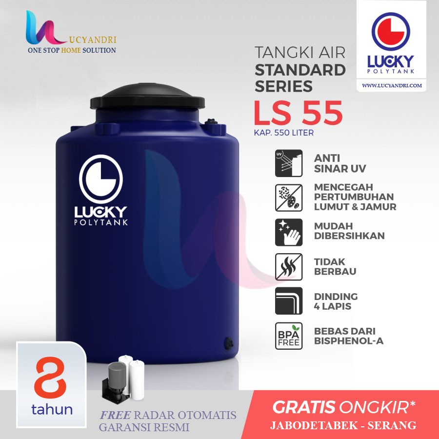 Tangki Air  Plastik  LS 550 Polytank Lucky Standard/ Toren Air / Tandon Air