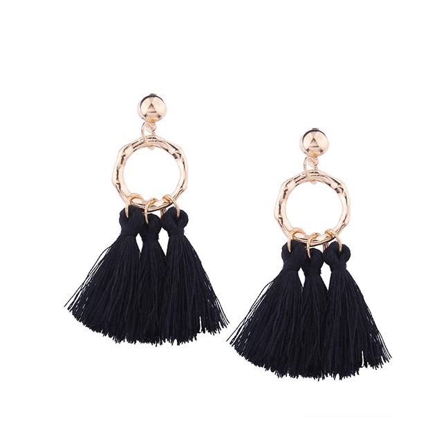 LRC Anting Tusuk Bohemia Tassel Decorated Earrings