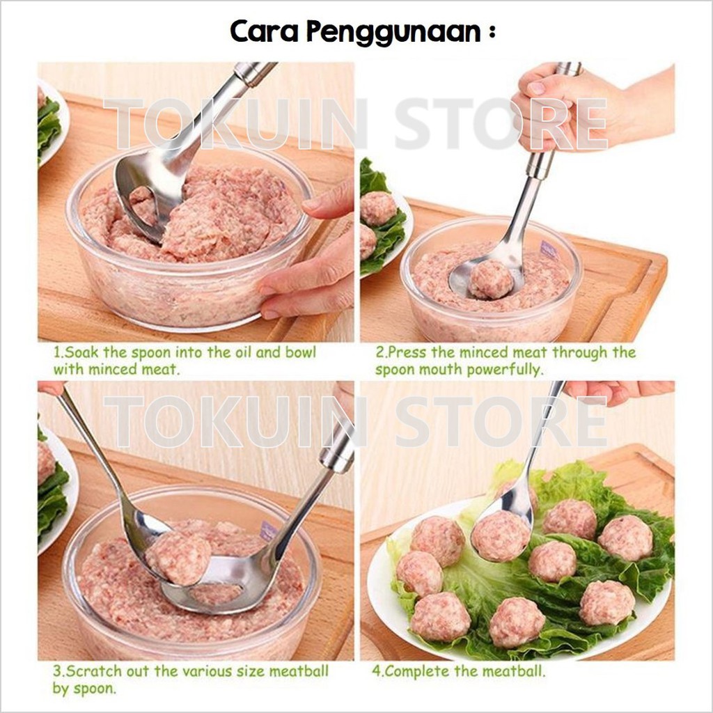 Sendok Cetakan Bakso Cetakan Bakso Stainless Cetakan Bakwan Pentol Baso Bulat Meatball Maker