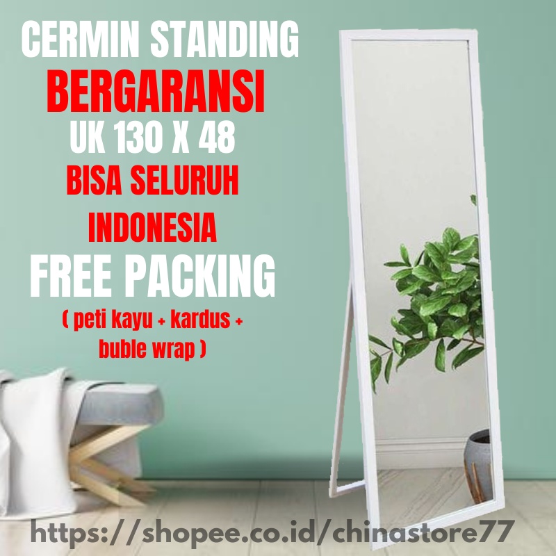 Cermin Full Body Standing mirror Cermin Aesthetic Kaca Berdiri Rias Dinding Gantung Standing Cermin mirror Sebadan Panjang Murah Uk 130 X 48 Cm