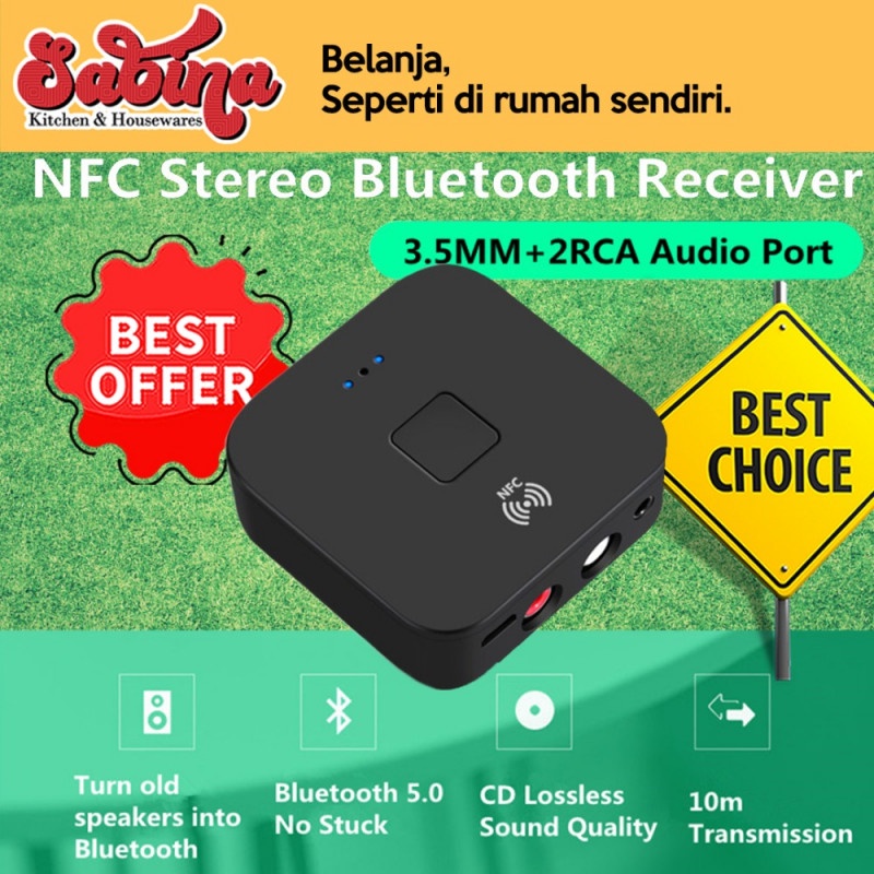 Stereo Audio NFC Bluetooth 5.0 Receiver Mini Universal 10M