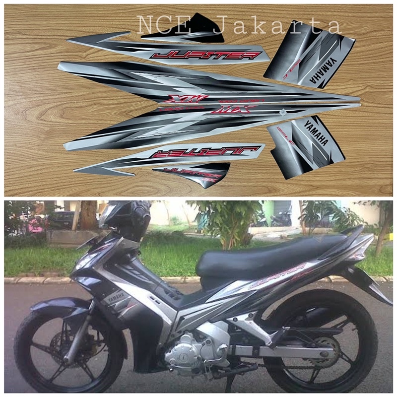 STIKER STRIPING JUPITER MX 2006 2007 HITAM SILVER