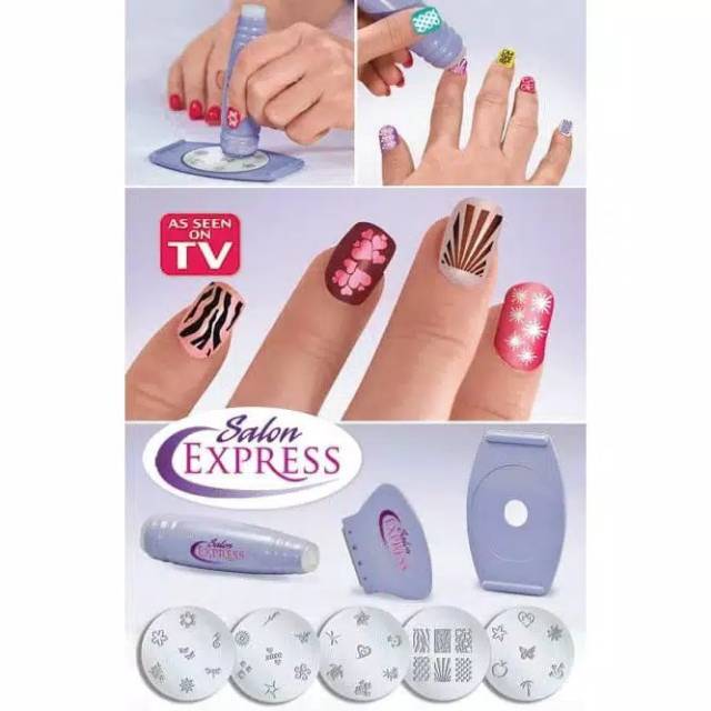 Salon Express Nail Art Stamping Kit - Alat Penggambar Kuku perias kuku cantik PS607