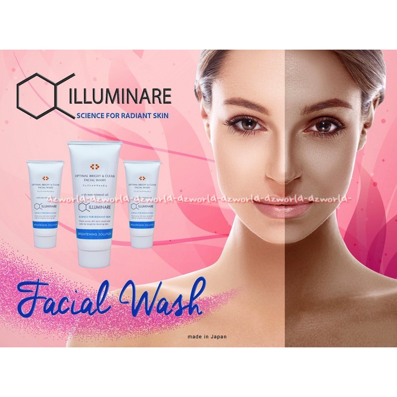 Illuminare Optimal Bright &amp; Clean Facial wash 100ml Sabun Pembersih Wajah Sabun Muka Biru