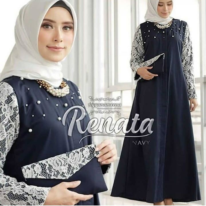Renata dress brukat mutiara simple kondangan