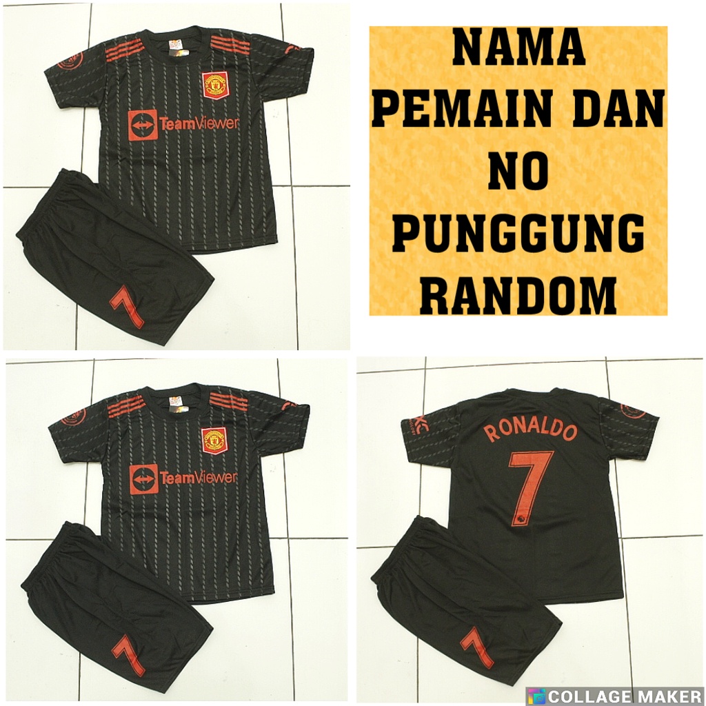 setelan baju bola musetelan kaos bola mu anak/baju bola anak mu/