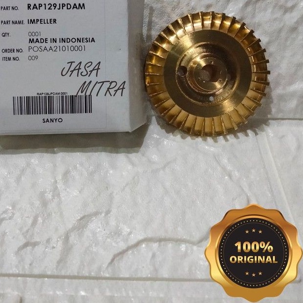 IMPELLER KIPAS KUNINGAN POMPA AIR SANYO TYPE PW-H 138C ORIGINAL