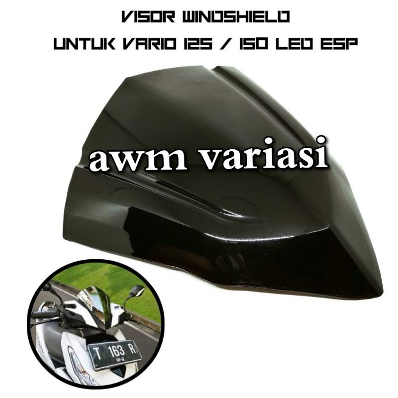 VISOR VARIO 150 DAN VARIO 125 LED ESP 2015 - 2017 WINDSHIELD VARIO 125 VARIASI HITAM KARBON CARBON FREE DOUBLE TAPE 3M  WINSIL VARIO WINDSHIELD