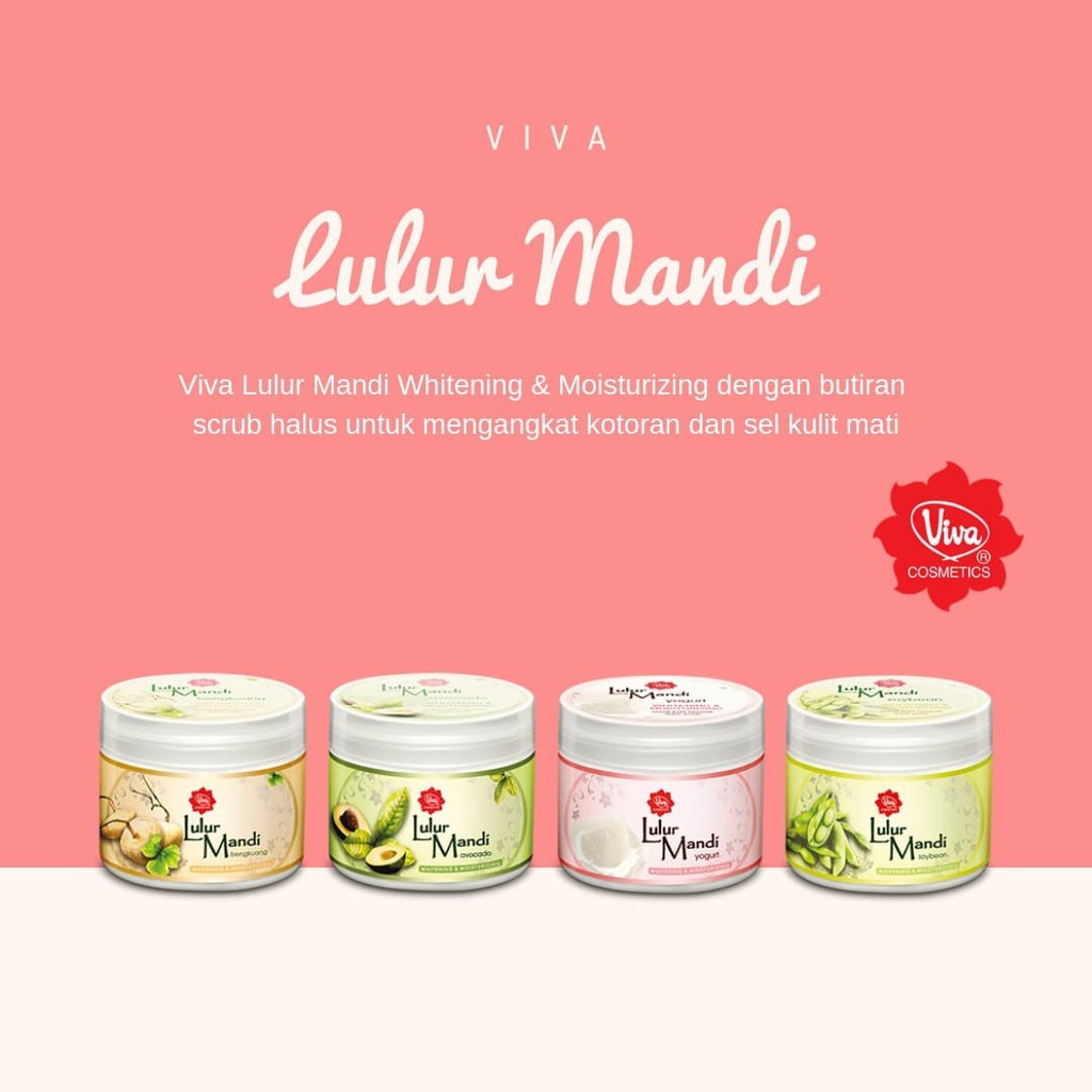 Viva Lulur Mandi Avocado Soybean 225 gram BPOM Halal (KIM)