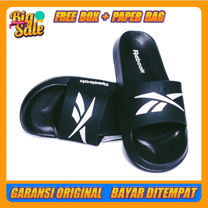 SANDAL PRIA SANDAL SLOP FLIP FLOP PRIA SANDAL COWOKIMPORT PREMIUM REEBOK CLASSIC HITAM PUTIH