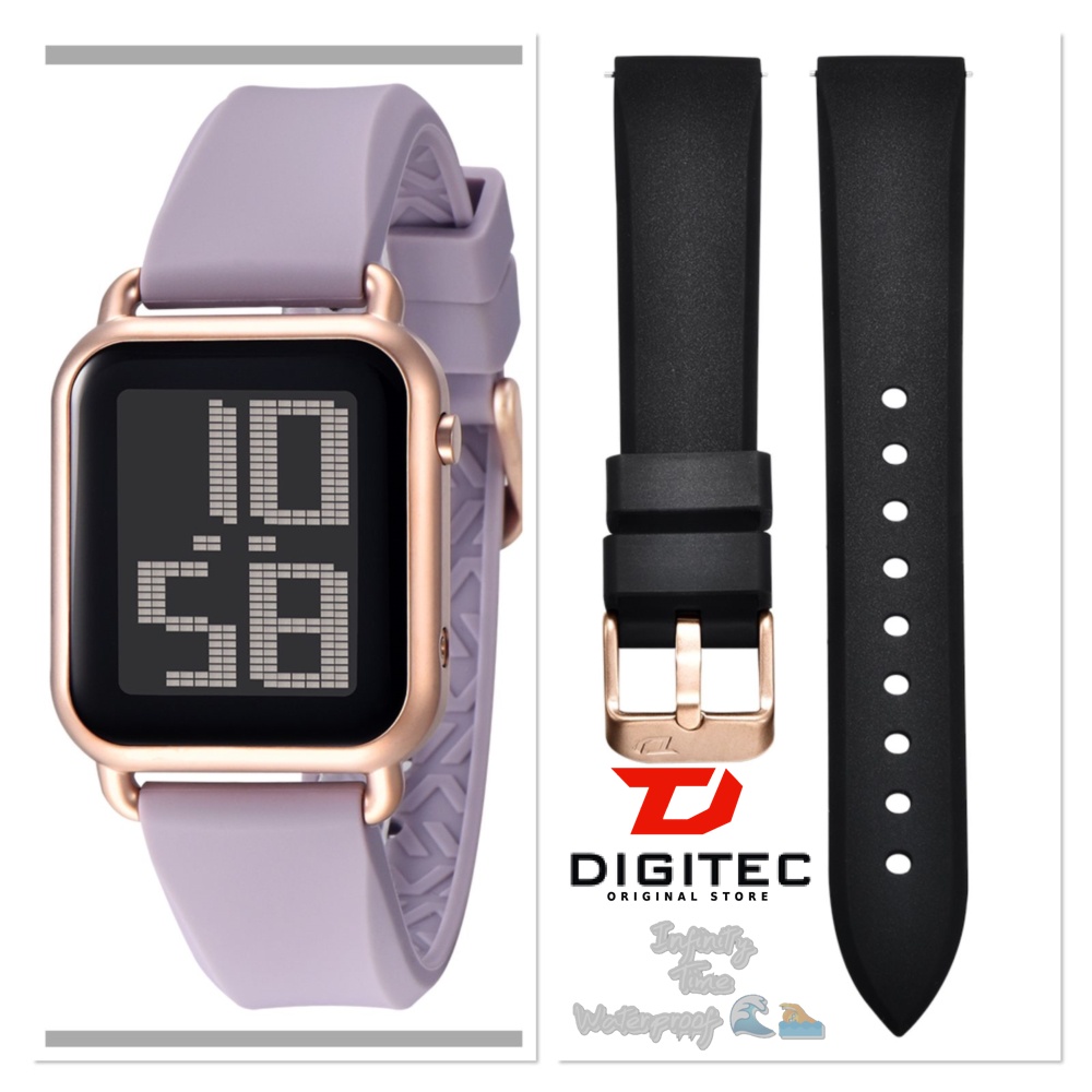Jam Tangan Digitec DG6090T 6090 Cewek Digital Strap Rubber Kualitas Original Waterproof