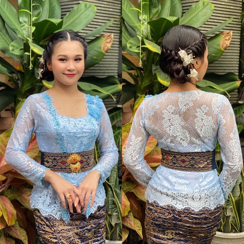 kebaya jadi metalic payet tumpuk glossy