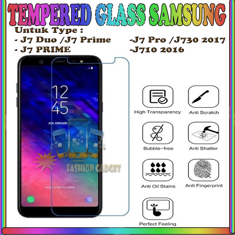 TEMPERED GLASS SAMSUNG J7 DUO /SAMSUNG J7 PRIME/ SAMSUNG J7 PRO/ SAMSUNG J730 2017 /SAMSUNG J710 2016 ANTI GORES KACA TEMPER GLASS