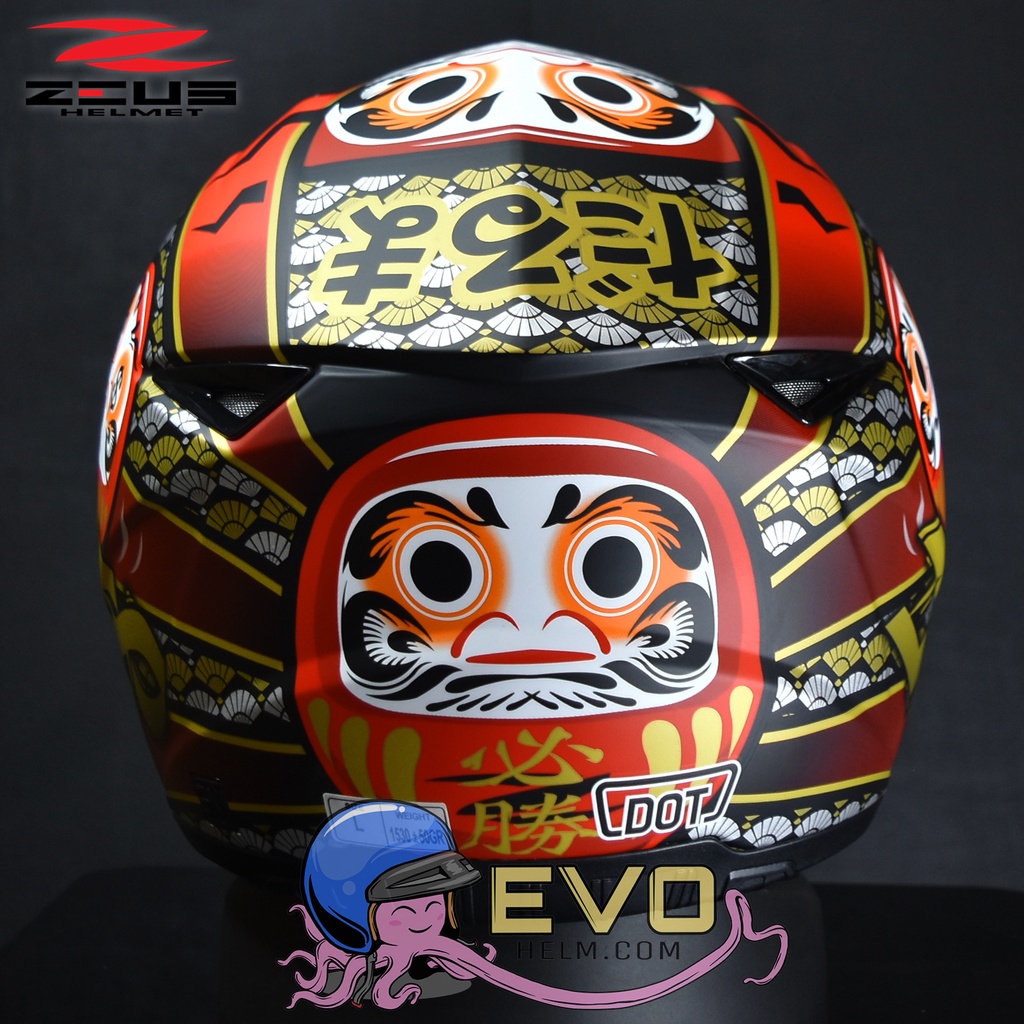 HELM ZEUS FULL FACE MBLK AL35 RED - FREE SMOKE VISOR ZEUS ORIGINAL ( ONGKIR 2KG )