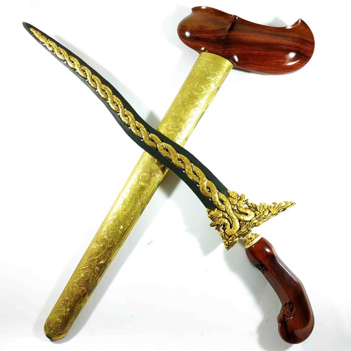 Keris Kamardikan Jangkung Luk 3 Nogo Naga Temanten Kembar Kinatah