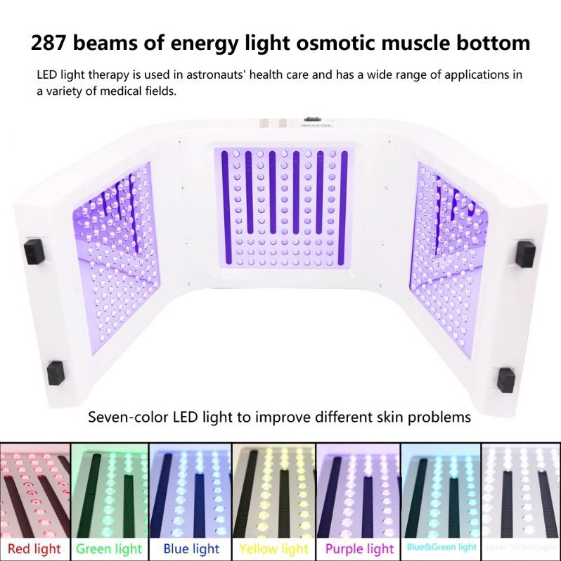 MASKER LED PDT LIGHT 7 WARNA  OMEGA LIGHT Remove Acne Remove Freckles Remove Pimples Fine Pores Photorejuvenation Beauty Salon Quality  Korean Design