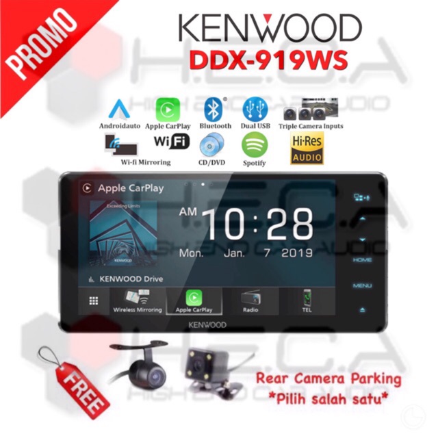 Kenwood DDX-919WS Head Unit Double Din Tape Mobil DDX919WS Audio DDX 919 WS For TOYOTA Wide & Camera