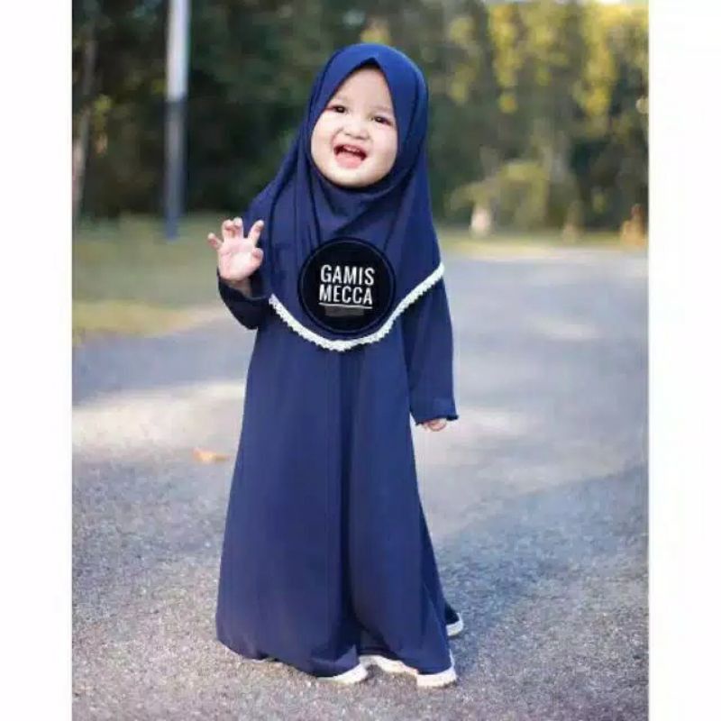 gamis anak MECCA bahan jersey usia 6bln-2thn