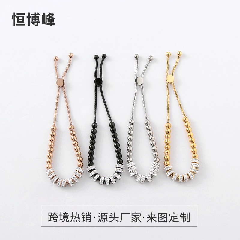 Gelang serut ring zircon full titanium anti karat korea fashion - ercassia