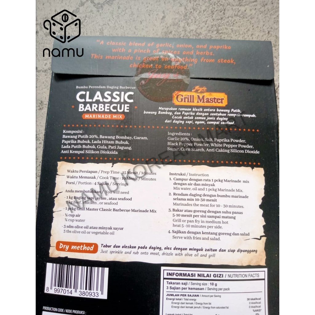 Master Grill Classic Barbecue 30gr / Master / Penyedap Rasa / Bumbu Masak