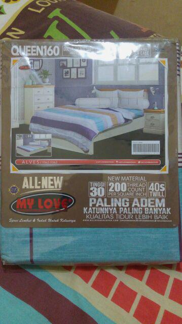 Sprei My Love Ukuran160x200 Queen Size Motif Abstrak Katun Adem Grosir Murah