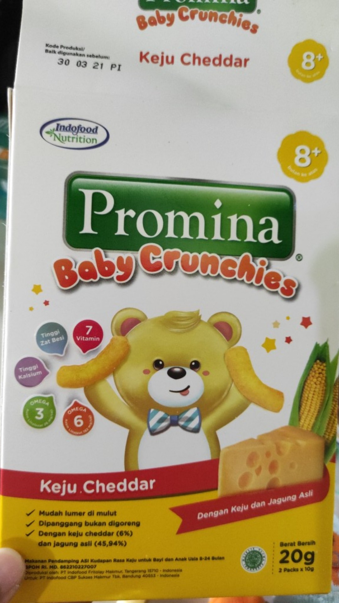 Promina Baby Crunchies Snack MPASI Bayi Baby Food Keju 20