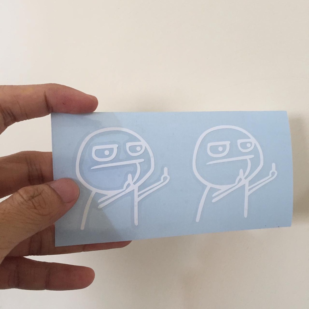 CUTTING STICKER MEME MIDDLE FINGER
